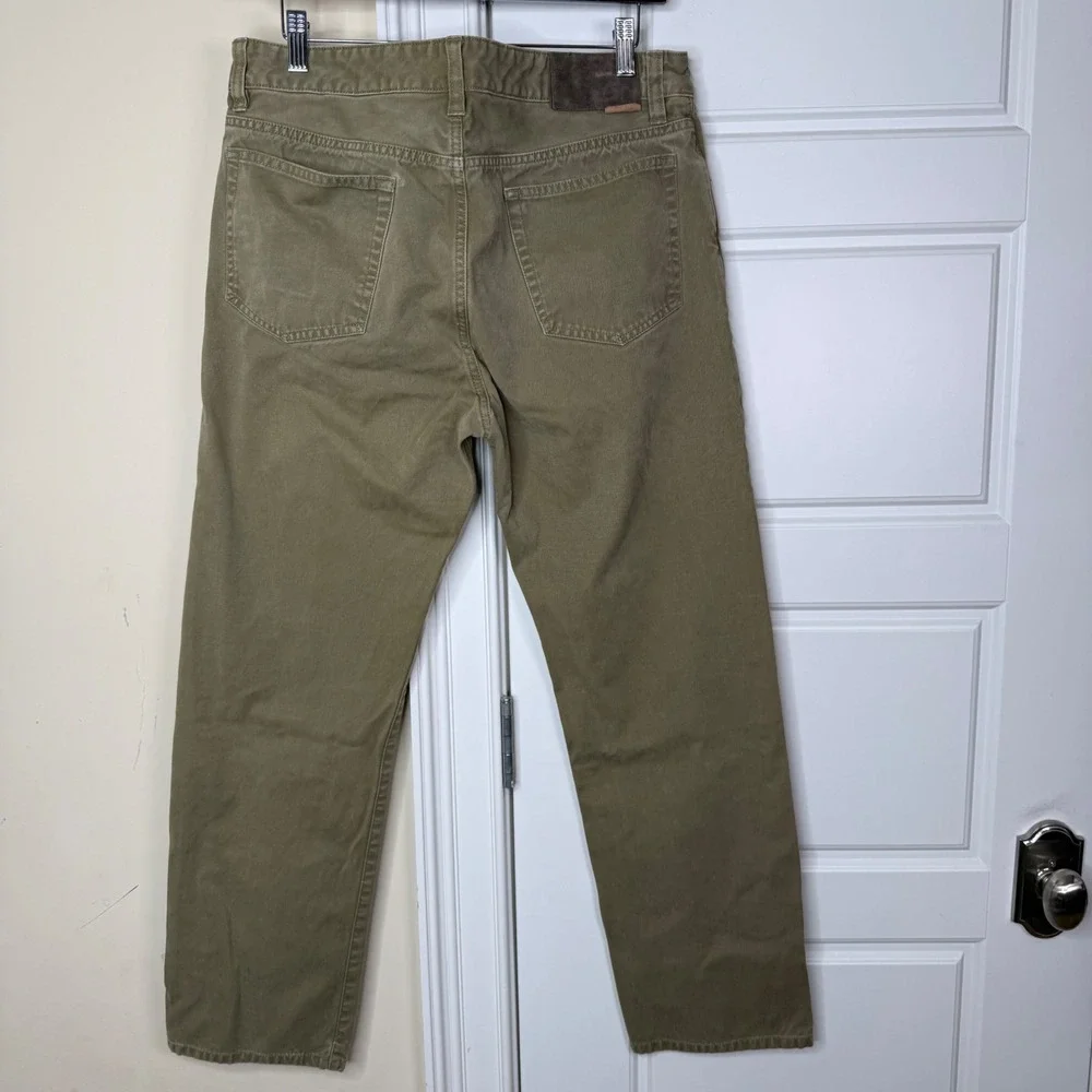 OOBE Brand Straight Leg Pants Mens 34/28.5 Olive Green Khaki Canvas Workwear